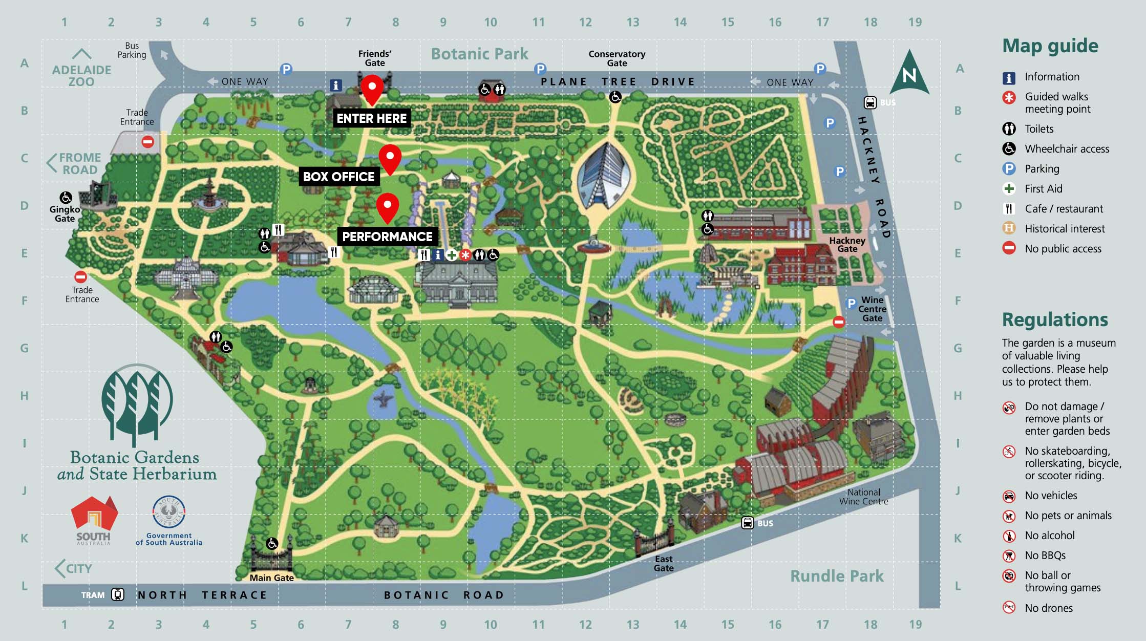 Adelaide Botanic Gardens Map Fasci Garden